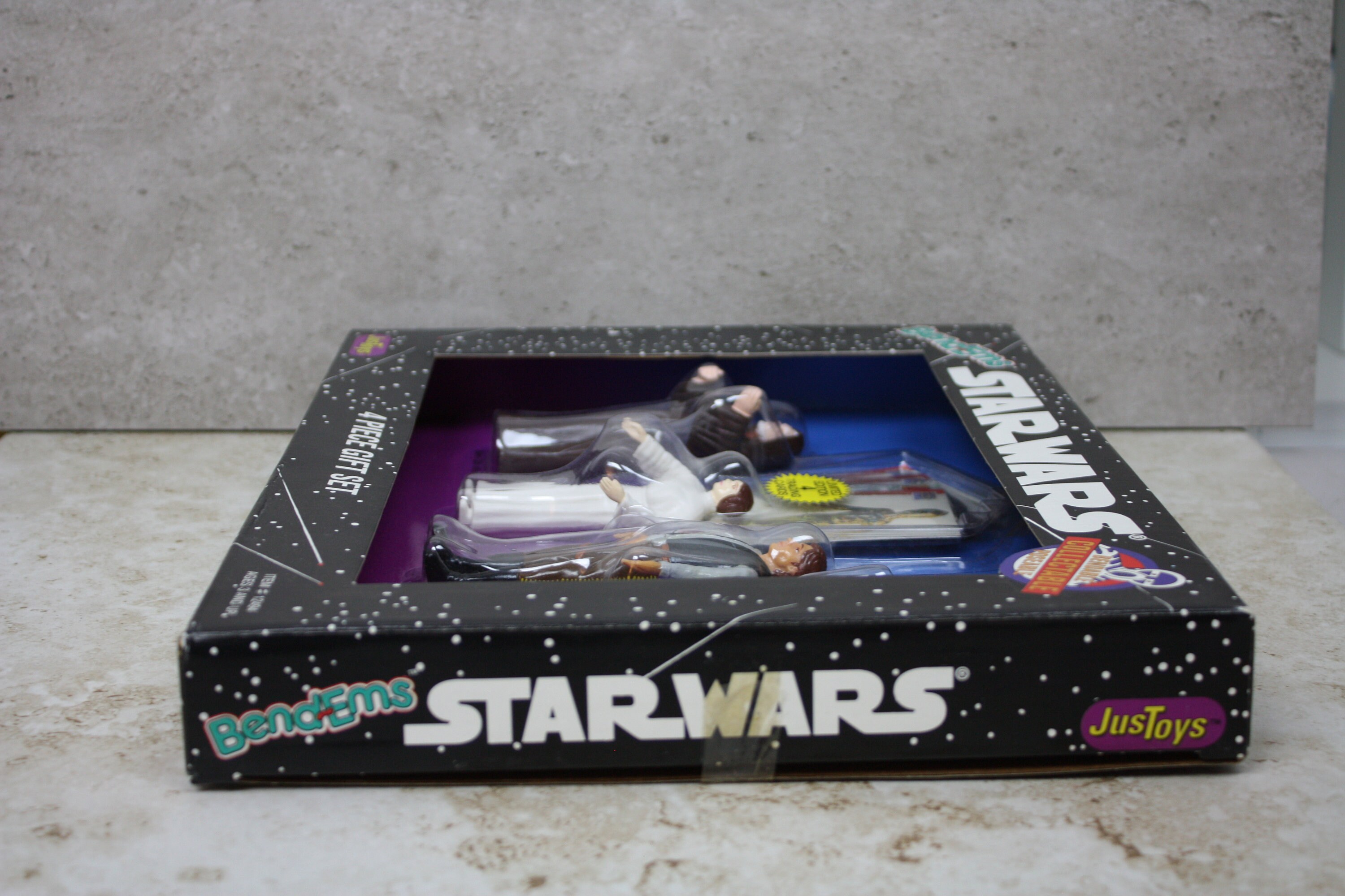 Star Wars Bend Ems 4-piece Collector Set With 4 Topps Cards, Obi