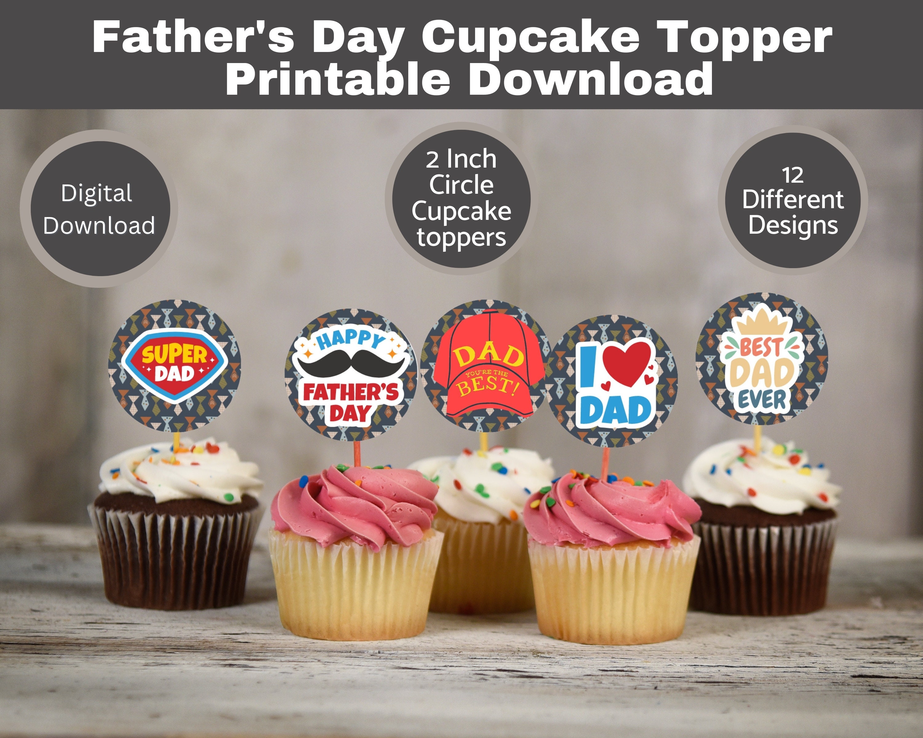 Shop Papa Cupcake Picks: Father's Day & Grandpa Cupcake Picks – Sprinkle  Bee Sweet