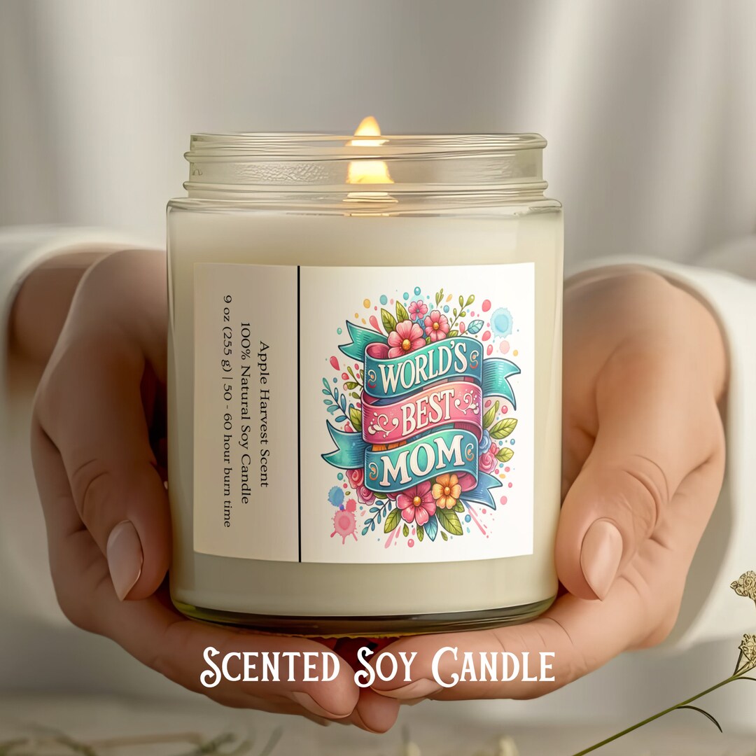 Worlds Best Mom Candle, Scented Soy Candle, Mothers Day Candle Gift ...