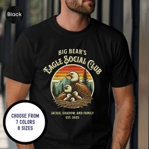 Big Bear Eagle Social Club Tee, Retro Vintage style Jackie and Shadow and Family, Big Bear Bald Eagle, Big Bear Lake Gift, Eagle Lover Gift