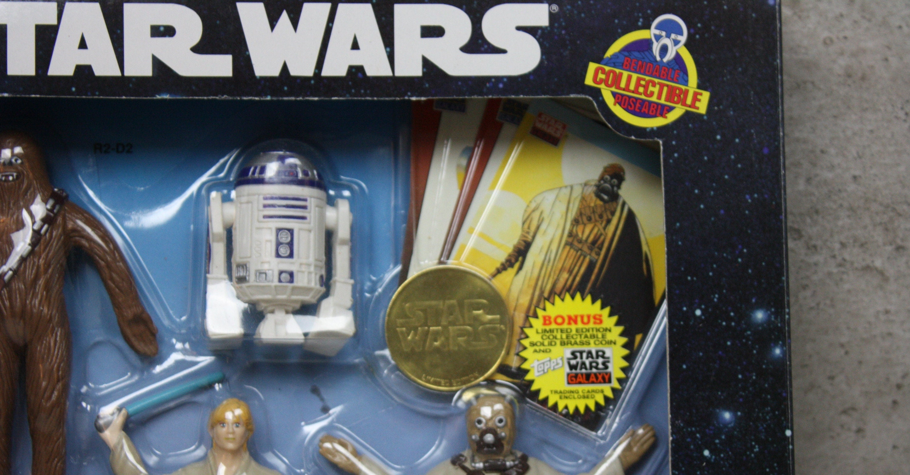 Star Wars Bend Ems A New Hope Collector Set, Brass Coin, 4 Topps