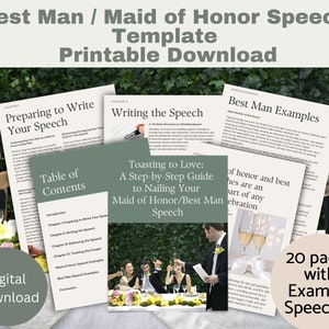 Plantilla de discurso de padrino, plantilla de discurso de boda de dama de honor, ejemplos de discursos de boda, cómo guiar y delinear la descarga del discurso de boda