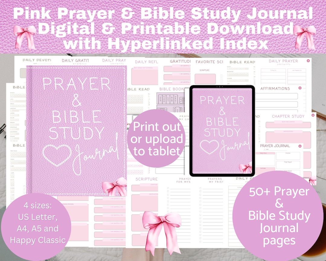 Digital Prayer and Bible Study Journal, Hyperlinked Prayer Journal ...