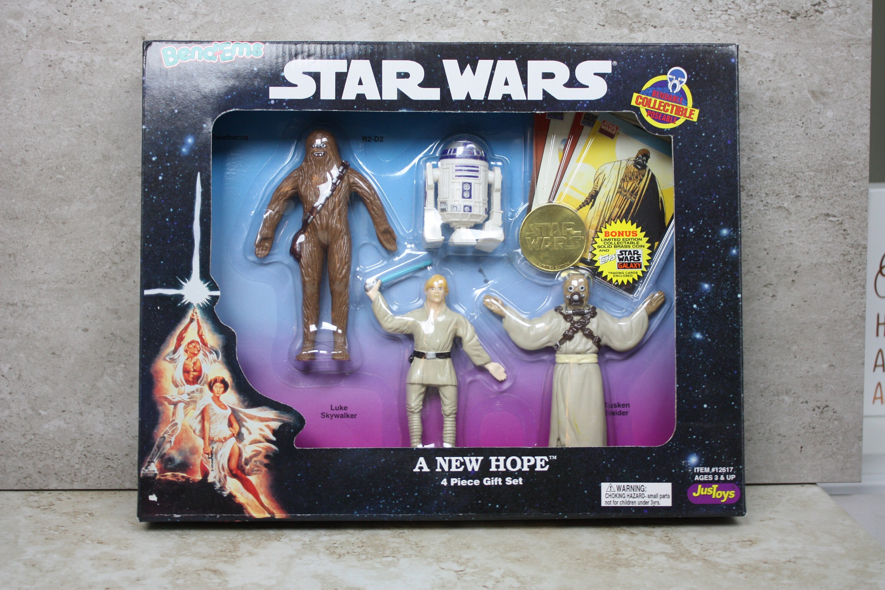 Star Wars Bend Ems A New Hope Collector Set, Brass Coin, 4 Topps
