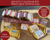 Advent Calendar Kit Printable, DIY Advent Calendar, Advent, Chocolate Square Wrappers kit, Holiday Countdown, Christmas Countdown, DIY Gifts