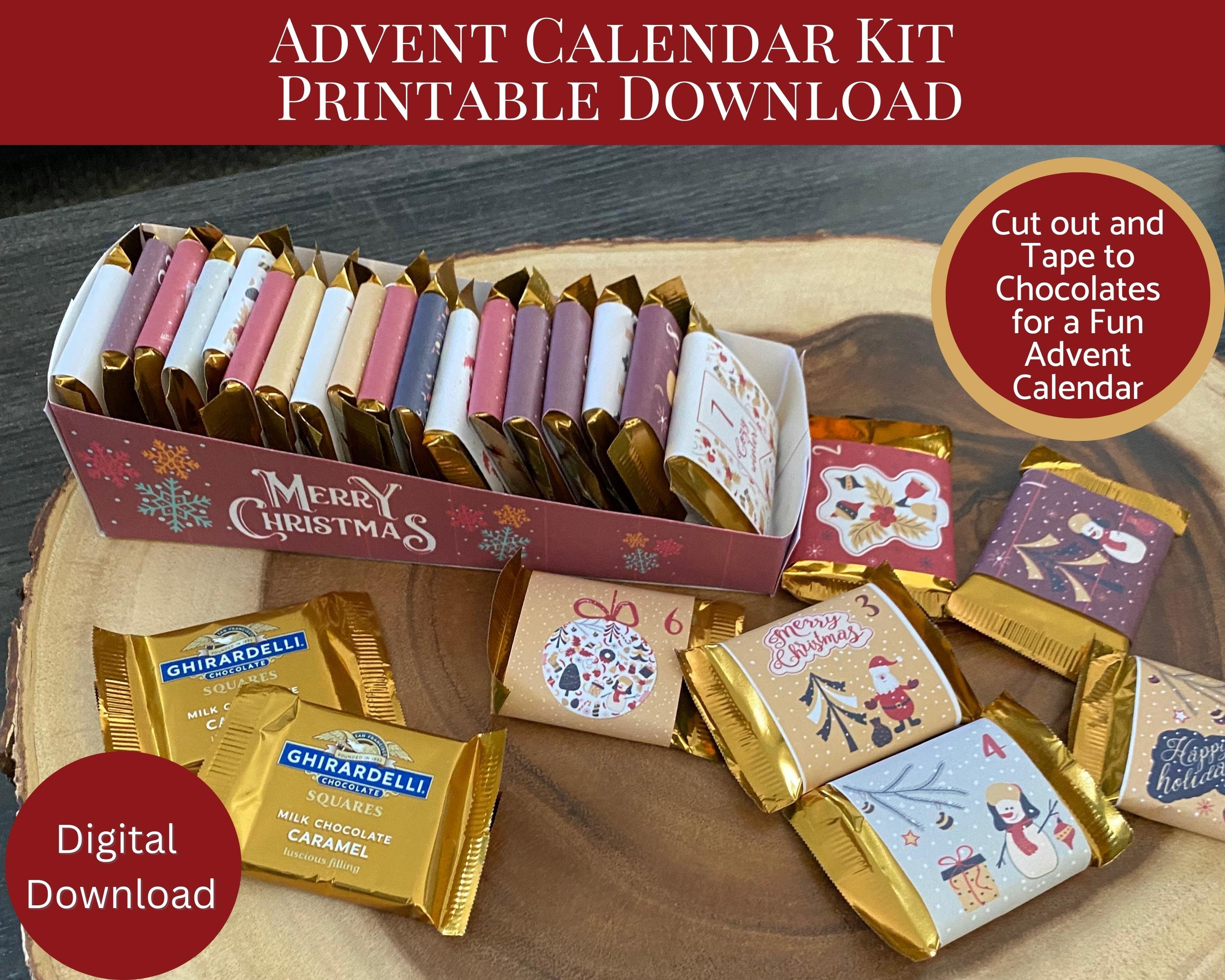 Advent Calendar Kit Printable DIY Advent Calendar Advent Chocolate Advent Calendar Kit Printable DIY Advent Calendar Advent Chocolate