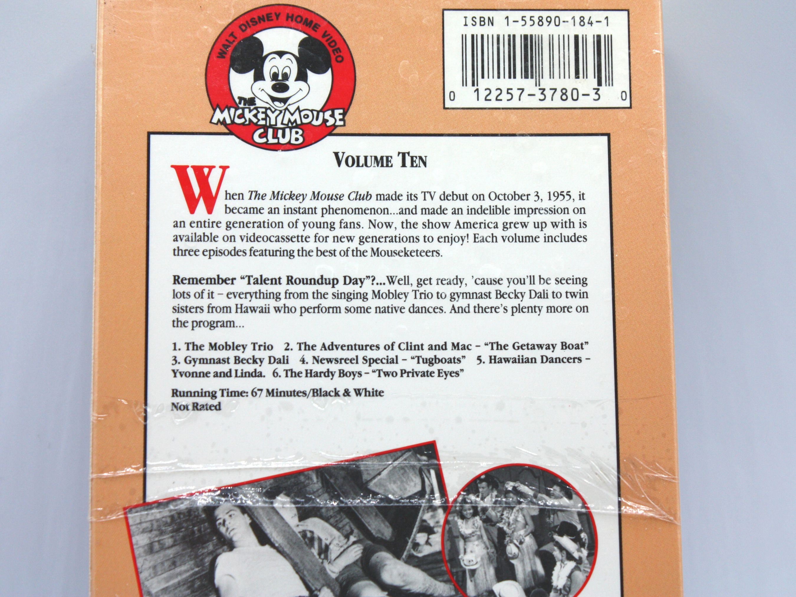 The Mickey Mouse Club Volume 10, B&W VHS Videotape, Talent Roundup Day ...