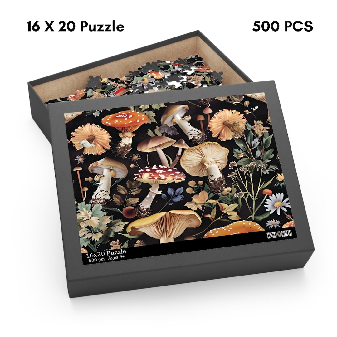 Mushroom Puzzle, 120, 252, 500 Pieces Jigsaw Puzzle, Puzzle for