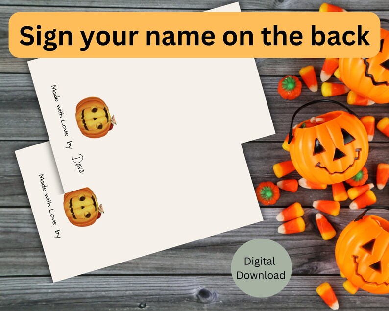 Halloween Card Printable Instant Download 5x7 and 8.5x5.5 - Etsy