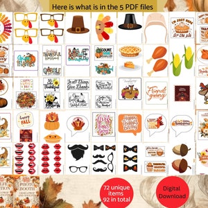 Thanksgiving Photo Booth Props Printable Download, DIY Props ...