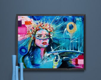 Ukraine Woman Print Poster | Ukrainian Woman Art Print | Ukrainian Art Print | Museum Quality Art Print | Ukrainian Woman War Art