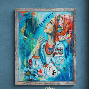 Stand with Ukraine | Ukraine Girl Print Poster | Museum Quality Art Print | Modern Wall Decor | Ukrainian Girl Print | Preppy Room Decor