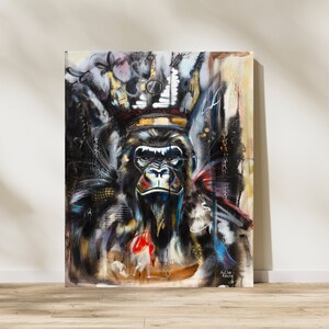 Wild animals Art | Gorilla Art Print | Gorilla Painting Room Decor | Wall Art Decor | Original Artwork