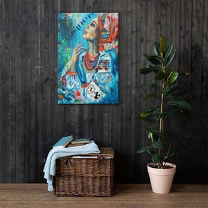 Free Ukraine | Ukrainian Woman Portrait | Print on Canvas | Abstract Painting|  Unique Wall Art Print | Print on Canvas