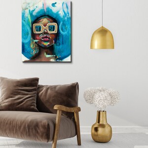 Pop Art Cool Art Afro woman Modern home decor Home decor wall art Art print Ready to Hang image 3