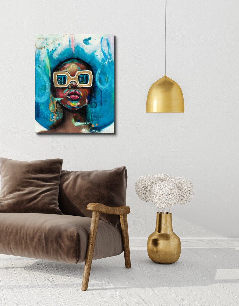 Pop Art Cool Art Afro woman Modern home decor Home decor wall art Art print Ready to Hang image 3