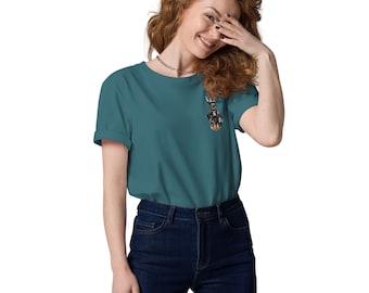 Gorilla t-shirt | Unisex organic cotton t-shirt | Ape T-Shirt | Turquoise T-Shirt | Gorillas Print T-Shirt