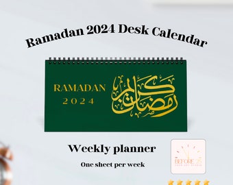 Ramadan-Kalender 2024 I Wochenkalender für den Monat Ramadan I Einfacher, minimalistischer Tischkalender