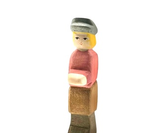 Handcrafted Open Ended Wooden Toy Figure Family - Son