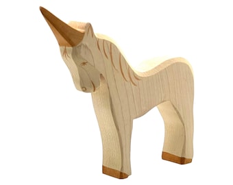 Handcrafted Open Ended Wooden Toy Figure Fairy Tale - Unicorn