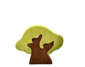 Árbol de juguete de madera abierto hecho a mano y paisajismo - Oak Tree 2 Pieces