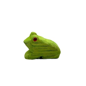 Handcrafted Open Ended Wooden Toy Animal - Frog Sitting