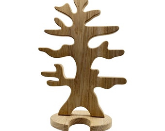 Árbol de juguete de madera abierto hecho a mano y paisajismo - Bird Tree