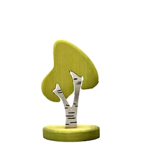 Handcrafted Open Ended Wooden Toy Tree and Landscaping - Birch Tree 2 Pieces