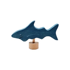 Handcrafted Open Ended Wooden Birthday Ring Ornament - Shark