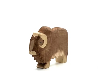 Handcrafted Open Ended Wooden Toy Animal - Musk Ox