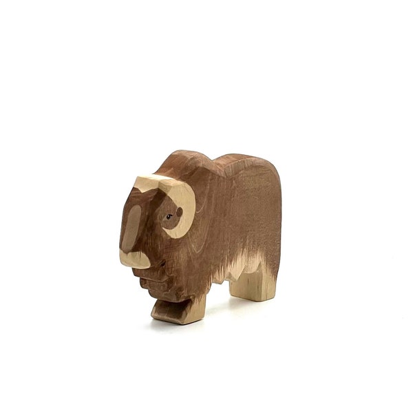 Handcrafted Open Ended Wooden Toy Animal - Musk Ox