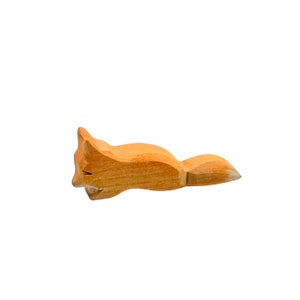 Handcrafted Open Ended Wooden Toy Animal - Fox small creeping