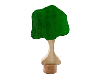 Adorno de anillo de cumpleaños de madera con extremo abierto hecho a mano - Árbol