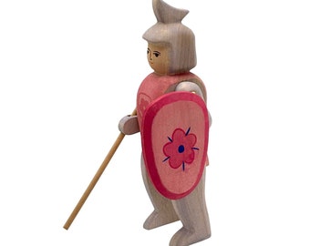 Figura de juguete de madera abierta hecha a mano Cuento de hadas - Caballero montando rojo SOLAMENTE
