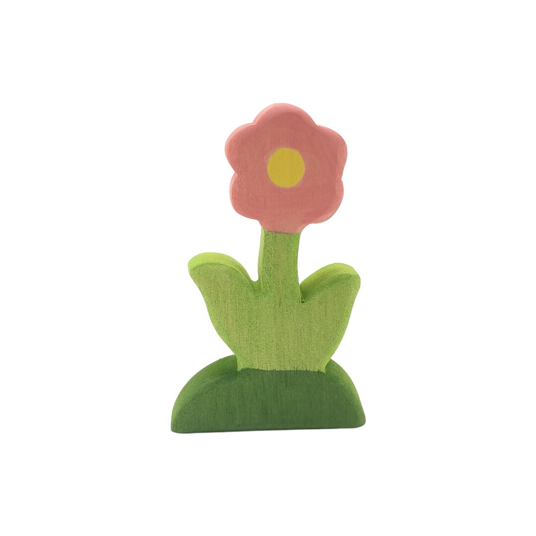 Handcrafted Open Ended Wooden Toy Tree and Landscaping - Pink Flower - Etsy