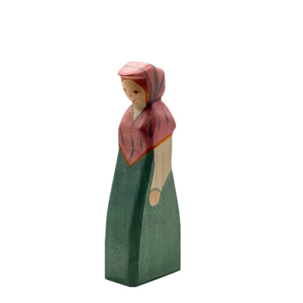 Handgemachte Holzspielzeug Figur Märchen - Marktfrau