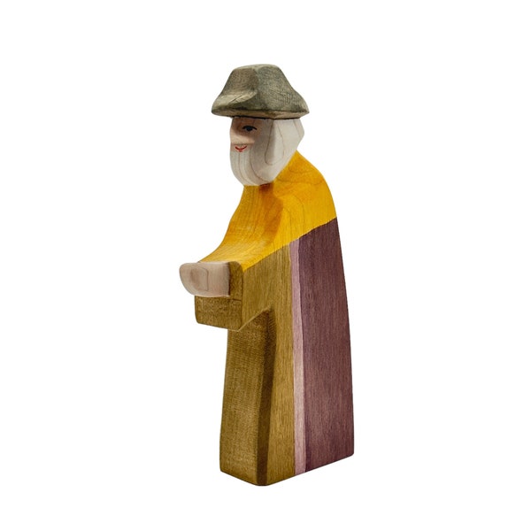 Handcrafted Open Ended Wooden Toy Figure Family - Joseph Walking