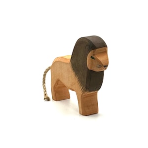 Handcrafted Open Ended Wooden Toy Animal - Lion male