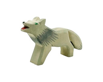 Handcrafted Open Ended Wooden Toy Animal - Wolf
