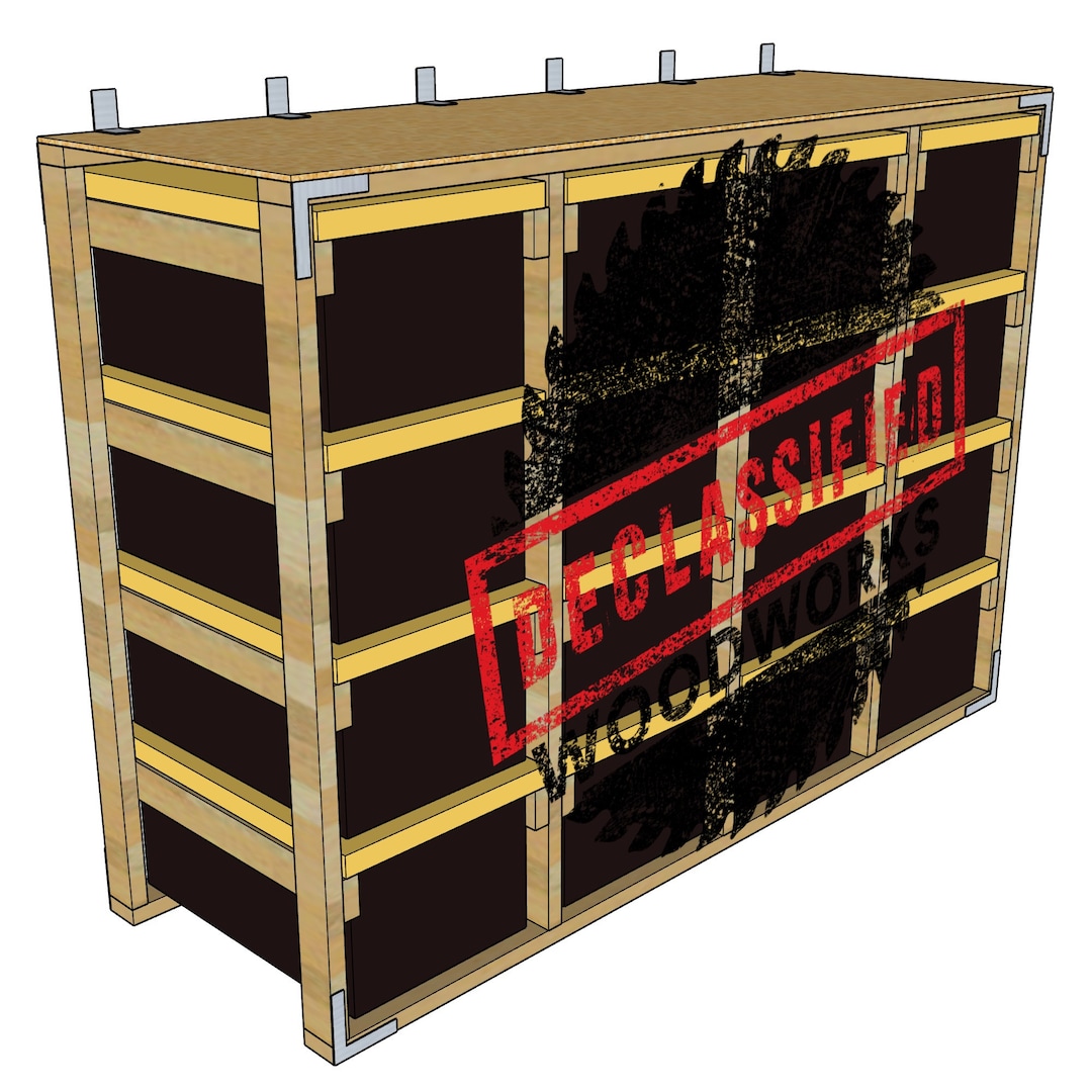 DIY Tote Rack Plans for the Commander 27gallon Bins Sold by Lowes 4