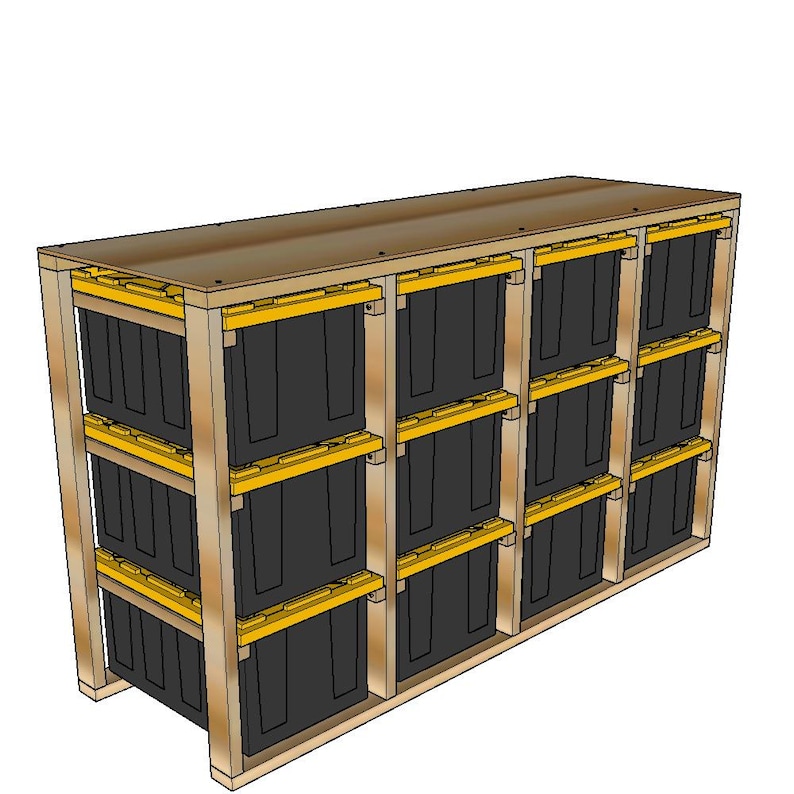4x3 Tote Rack Plans for HDX 27-gallon Totes - Etsy