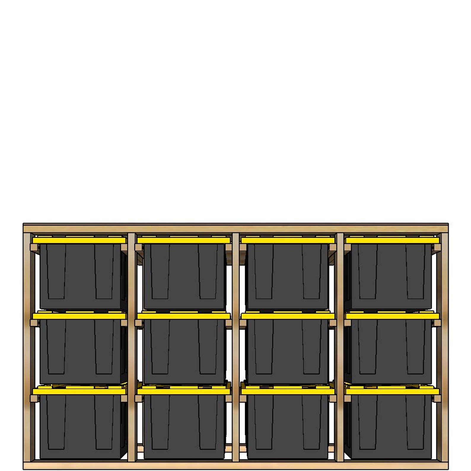 4x3 Tote Rack Plans for HDX 27-gallon Totes - Etsy