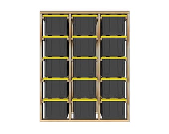 3x5 Tote Rack Plans for HDX 27-Gallon Totes