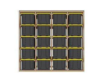 4x5 Tote Rack Plans for HDX 27-Gallon Totes
