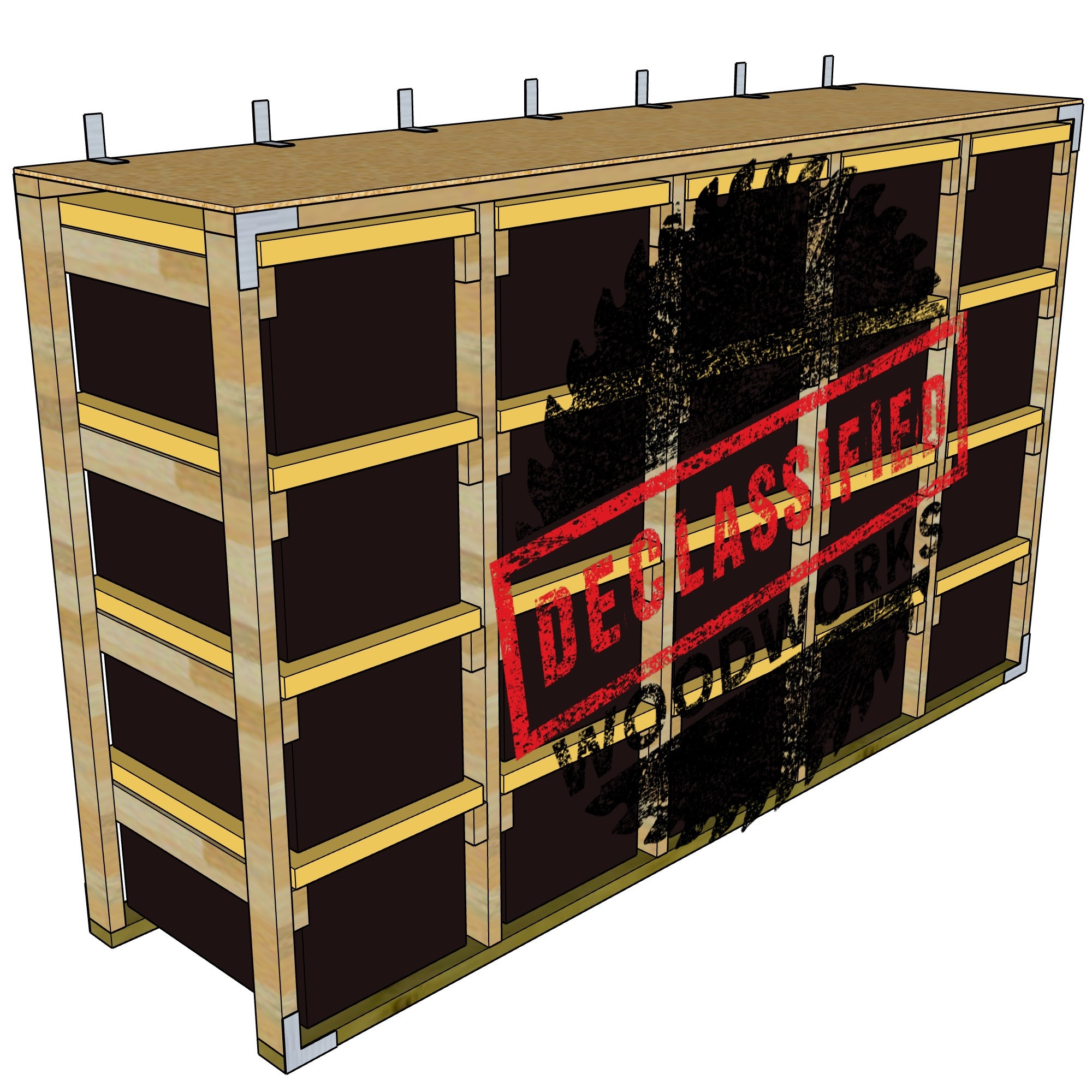 DIY Tote Rack Plans for the HDX 27-gallon Bins Sold by Home Depot