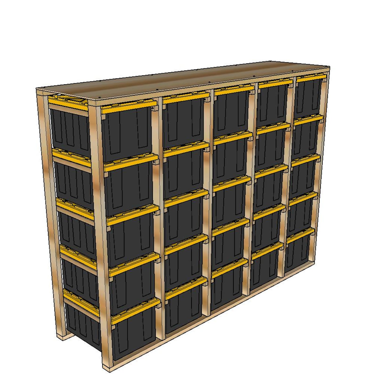 5x5 Tote Rack Plans for HDX 27-gallon Totes - Etsy