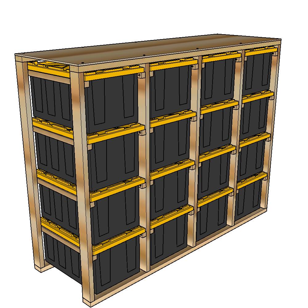 Tote Box Rack 4x4 Tote Rack Plans for HDX 27-gallon Totes - Etsy