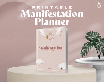 Manifestation Planner Bundle, Printable Self-Care Worksheet, Vision Board, Meditation Tracker Journal, Wellness, Health Goal