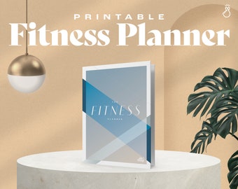 Fitness Planner Bundle, Printable Weight Loss Tracker, Workout Fitness Journal, Wellness, Health Goal, Meal Planner, Self Care, Grocery List
