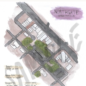 Texas A&M Art Print: Northgate Map